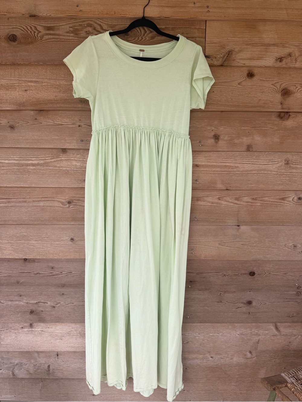 Free People Pistachio Green Short Sleeve Tee Maxi Dress